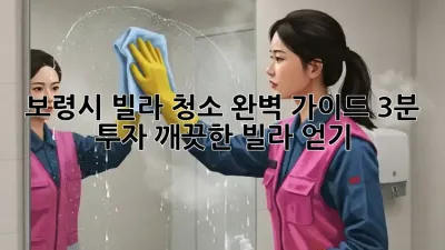 보령시 빌라 청소 완벽 가이드: 3분 투자, 깨끗한 빌라 얻기!