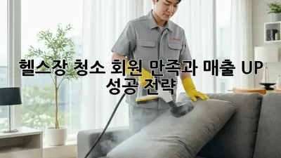 헬스장 청소: 회원 만족과 매출 UP! 성공 전략